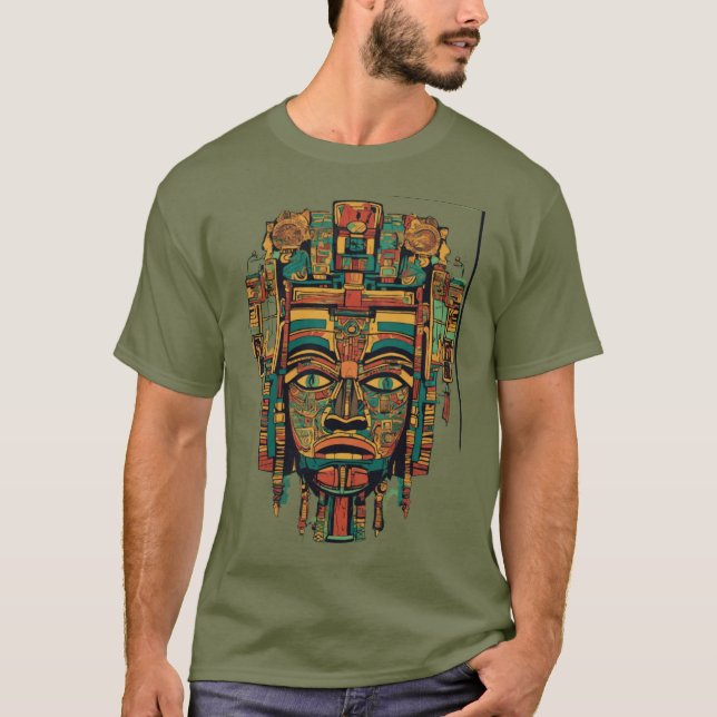 T-shirt Ixchel Maya Deity Masque (Devant)