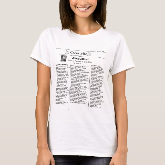 T - Shirt j'accuse (Vorderseite)