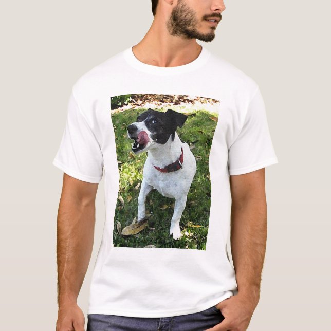 T-SHIRT JACK NOIR ET BLANC RUSSELL TERRIER (Devant)