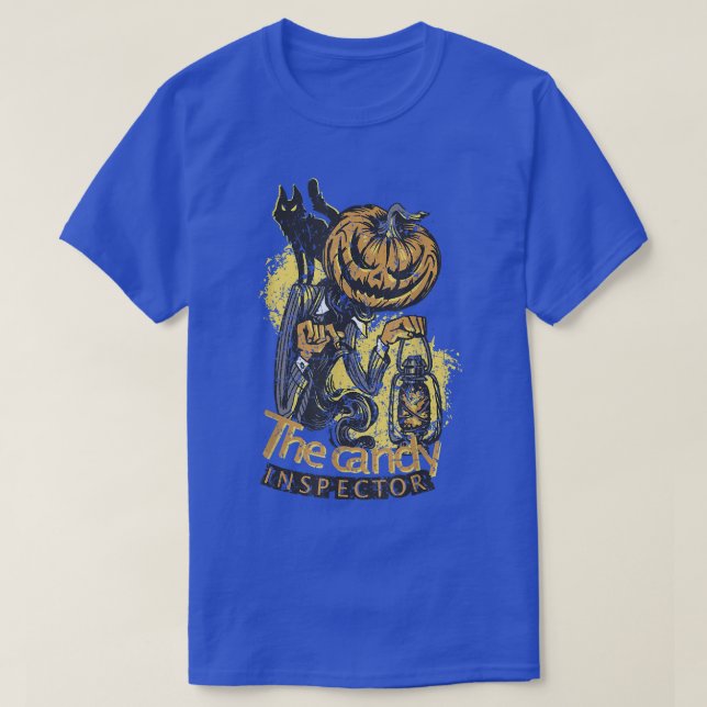 T-shirt Jack-o'-lantern Candy Inspecteur Halloween grunge  (Design devant)