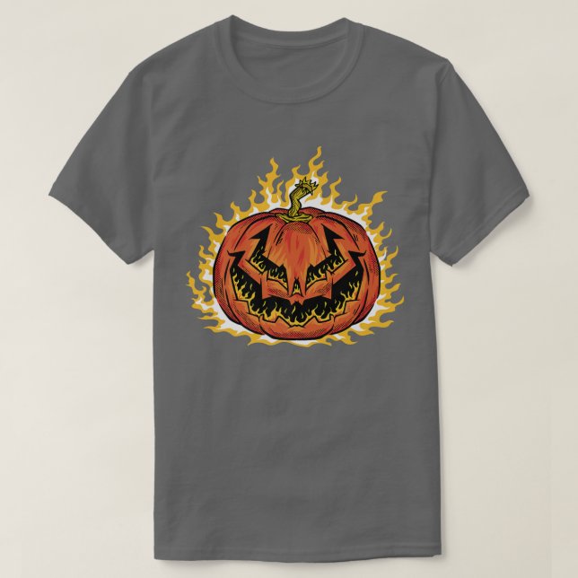 T-shirt Jack-o'-lantern Cool Citrouille Halloween avec fla (Design devant)