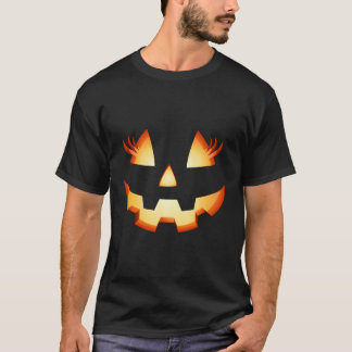 T-shirt Jack-o'-lantern Eyelashes Citrouille face Hallowee