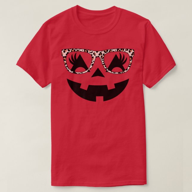 T-shirt Jack-o'-lantern Face Citrouille Eyelashes Hallowee (Design devant)