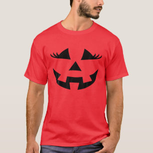 T-shirt Jack-o'-lantern Face Citrouille Eyelashes Hallowen
