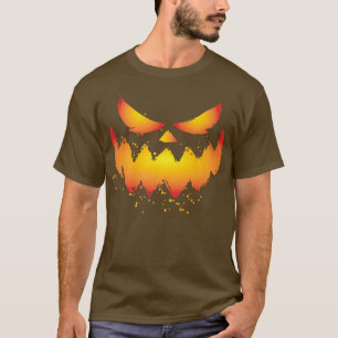 T-shirt Jack-o'-lantern face de citrouille sculpté effroi