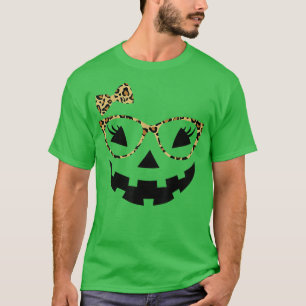 T-shirt Jack-o'-lantern Face Leopard lunettes Pompe d'Hall