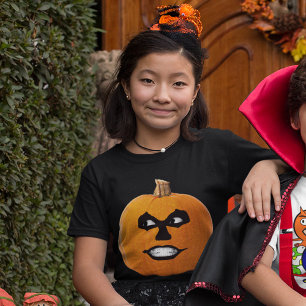 T-Shirt Jack o'Lantern Sinister Face Halloween Girls