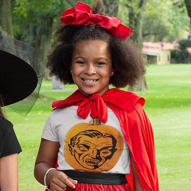 T-Shirt Jack O'Lantern Vampire Face Halloween filles (Jack O'Lantern Vampire Face Halloween Girls T-Shirt)