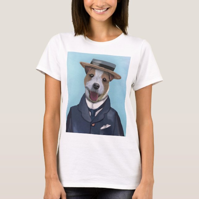 T-shirt Jack Russell dans un bateau (Devant)