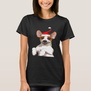 T-shirt Jack Russell Santa Hat Cool Image Noël