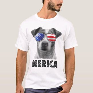 T-shirt Jack Russell Terrier 4 juillet Merica Hommes Améri