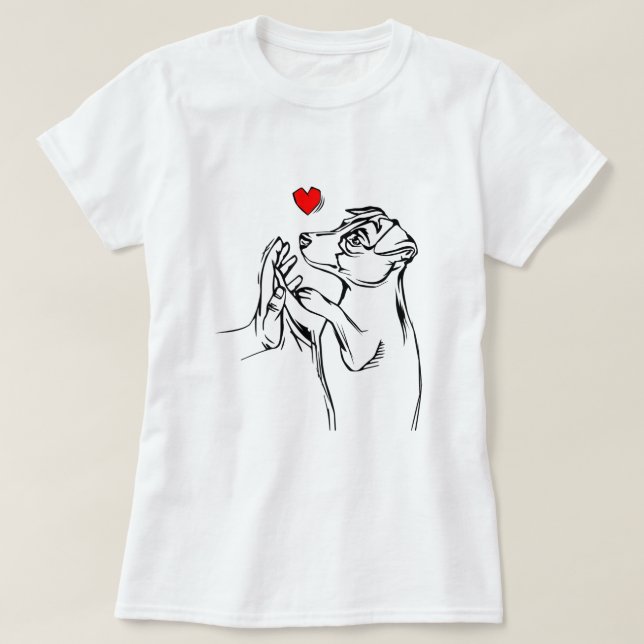T-shirt Jack Russell Terrier Aimer mignon Chien Maman Fill (Design devant)