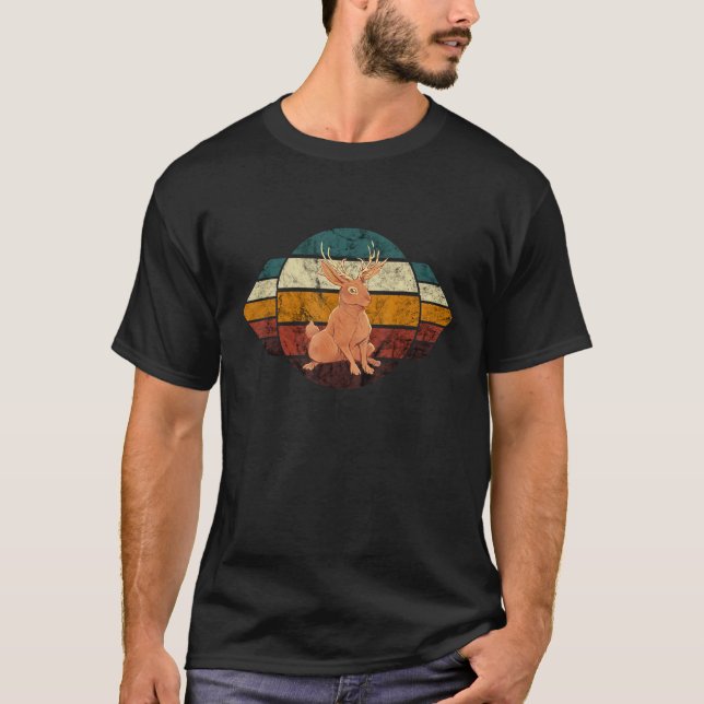 T-shirt Jackalope Cryptid Rabbit Rétro Jacklapin Cryptozo (Devant)