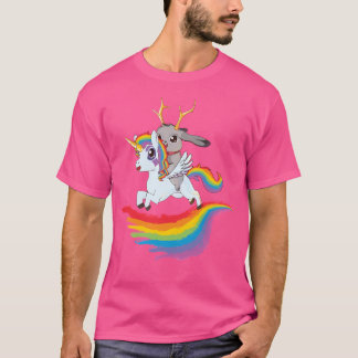 T-shirt Jackalope Sur Une Unicorne