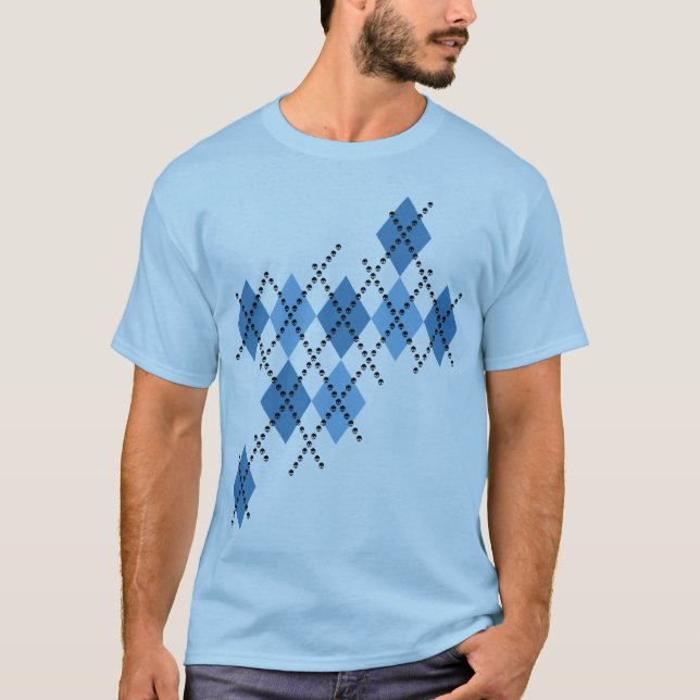 T-shirt Jacquard mauvais bleu (Devant)