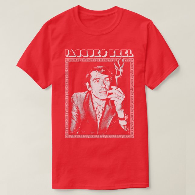T-shirt Jacques Brel Retro Fan Design 1 (Design devant)
