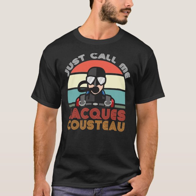 T-shirt Jacques Cousteau, Légende De Plongée Sous-Marine,  (Devant)