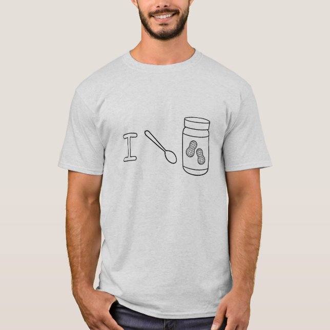 T-shirt J'administre le beurre à la cuillère d'arachide (Devant)