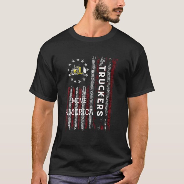 T-shirt J'adore American Trucks Conception de camion (Devant)