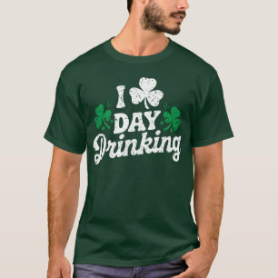 T-shirt J'adore boire pendant la journée, drôle de St Patr