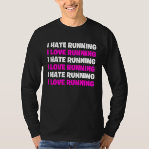 T-shirt J'adore courir je déteste courir pour les filles e