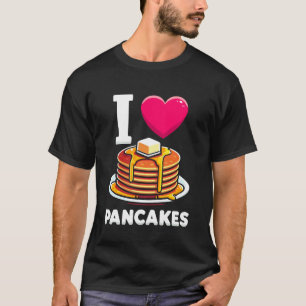T-shirt J'adore Crêpes Petit Déjeuner Nourriture Crêpe Amo