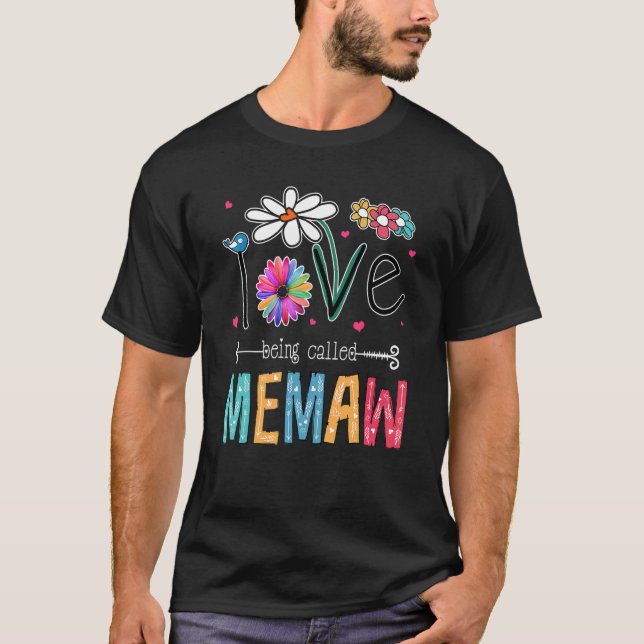 T-shirt J'adore être appelé Memaw Daisy Sunflower Mère (Devant)