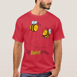 T-shirt J'Adore Être Dehors Abeille Abeille Abeille Été