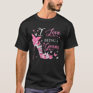 T-shirt J'adore être Grams High Heel Butterflies Mère