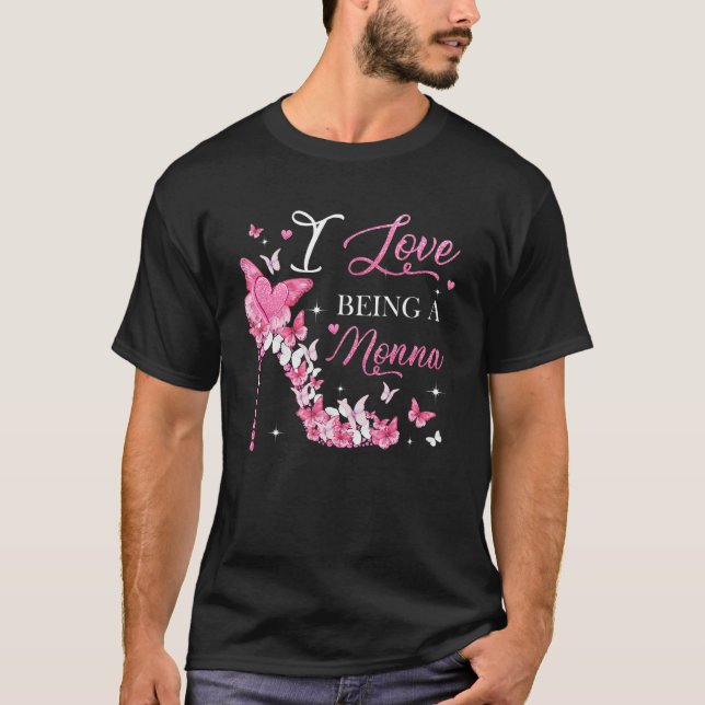 T-shirt J'adore être Nonna High Heel Papillons Mère (Devant)