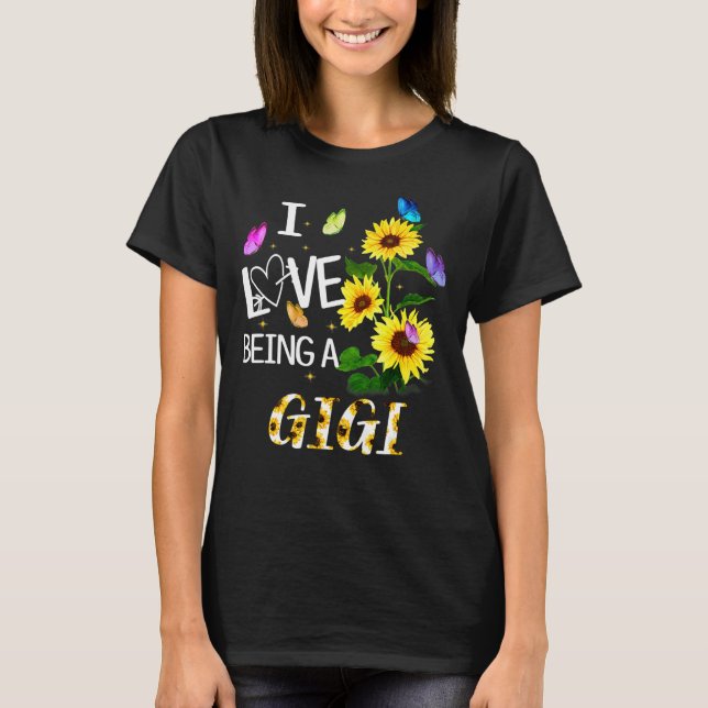 T-shirt J'adore être une Gigi Sunflower Fête des mères fem (Devant)