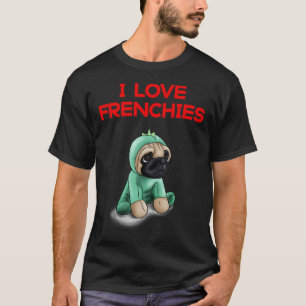 T-shirt J'adore Frenchies mignon Français Bulldog