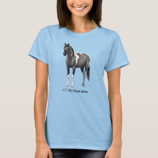 T-shirt J'adore (J'aime) mon cheval paint grulla pinto