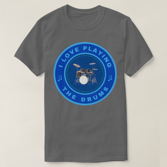 T-shirt J'adore jouer aux tambours (Design devant)