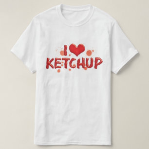 T-shirt J'adore Ketchup Cœur - Amateur de Catsup