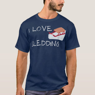 T-shirt J'adore la descente en traîneau neige traîneau 
