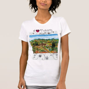 T-SHIRT J'ADORE LA TUSCANE, VIEILLE FERME DANS LE PAYSAGE