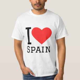 T-shirt J'adore l'autocollant carré espagne