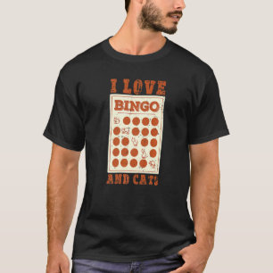 T-shirt J'adore le Bingo et les Chats Mignon Animaux Bingo
