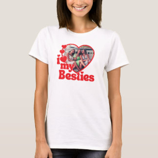 T-shirt J'adore le cœur de mes meilleures amies Photo pers