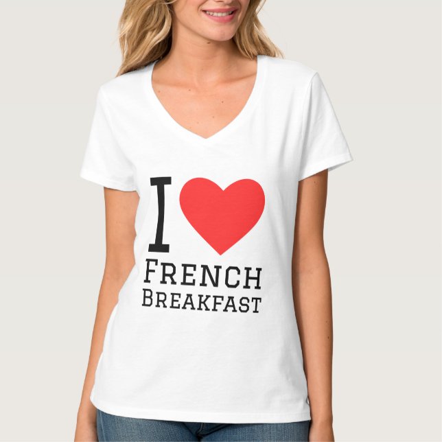T-shirt J'adore le petit déjeuner français (Devant)