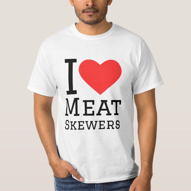 T-shirt J'adore les brochettes de viande (Devant)