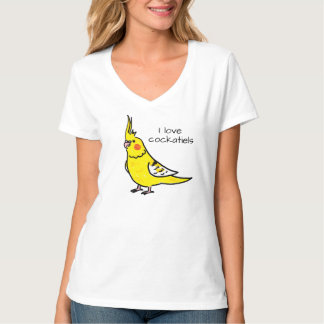T-shirt J'adore les cockatiels jaunes