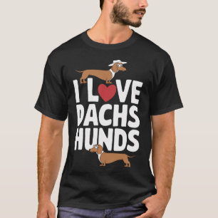 T-shirt J'adore les dachshunds graphique amusant pour les