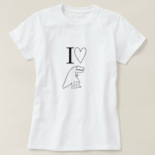 T-shirt J'adore les dinosaures T-Rex minimaliste mignon