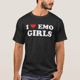 T-shirt J'adore les filles Emo Scène gothique Enfant Mode