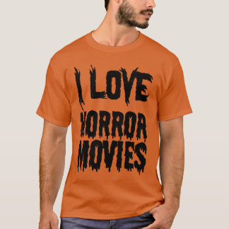 T-shirt J'adore les films d'horreur Drôle d'amateur de fil