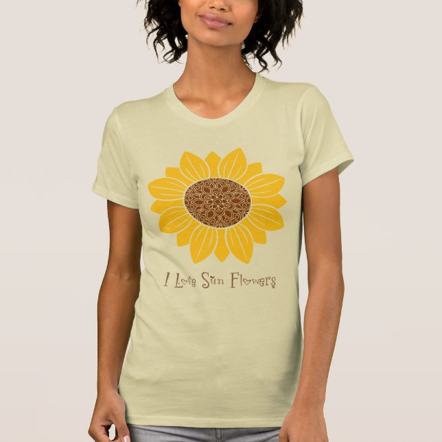 T-shirt J'adore les fleurs de soleil (Devant)