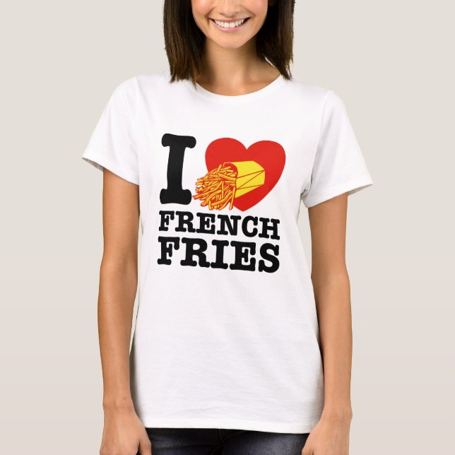 T-shirt J'adore les frites françaises (Devant)