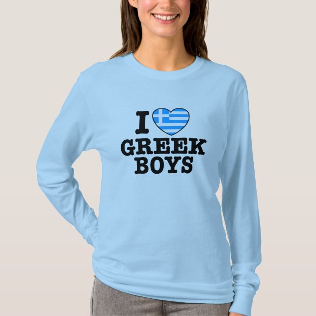T-shirt J'adore les garçons grecs (Devant)